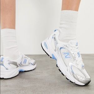 New Balance 530s Blue White + Silver Mens 7 Womens 8/8.5